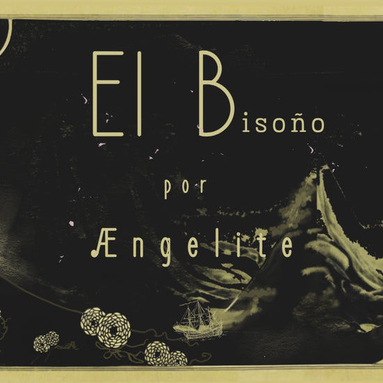 Trailer promocional de El bisoño, novela debut de Ængelite. Intertítulos en negro con letras amarillas de estilo antiguo, viaje por aguas árticas y mujer indígena. 