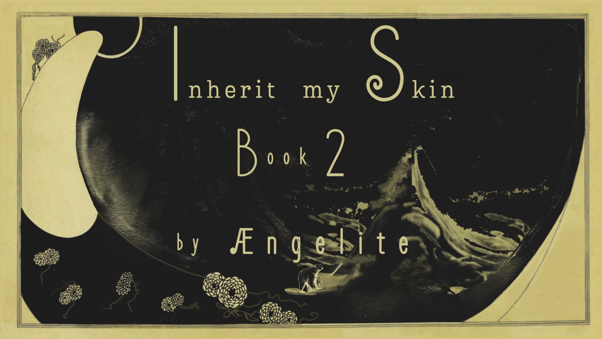 Promotional book trailer of Inherit my Skin by Ængelite. Black intertitles cards with yellow vintage lettering, voyaging in the Artic and indigenous woman.