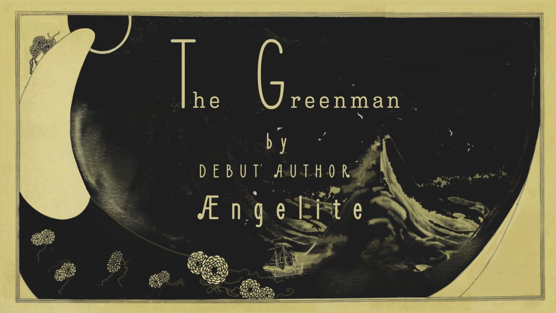 Promotional book trailer of The Greenman by debut author Ængelite. Black intertitles cards with yellow vintage lettering, sea voyaging in the Artic waters and indigenous woman.
